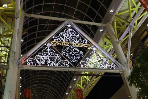 Illuminations of arcade streets Stock Photos
