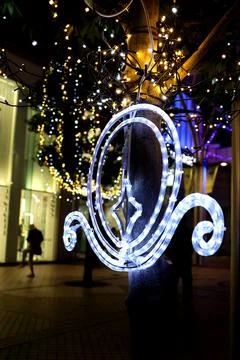 Illuminations of arcade streets Stock Photos