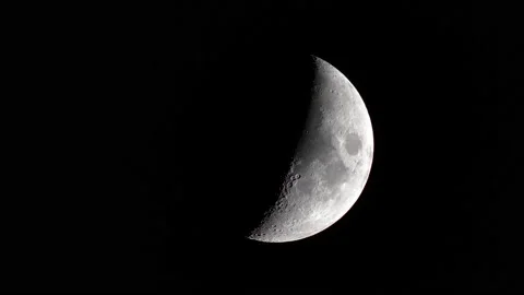 Illuninated First Quarter of Moon on night Sky Video stock 231902747