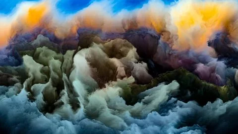 Illusion of Cloudscape Illustration