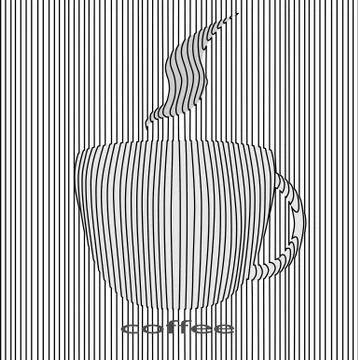 Illusion of a cup of coffee / line / logo Stock Illustration