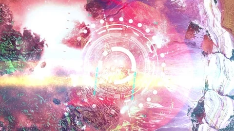 Illusion of depth and perspective. Abstract digital background Stock Footage 77524815