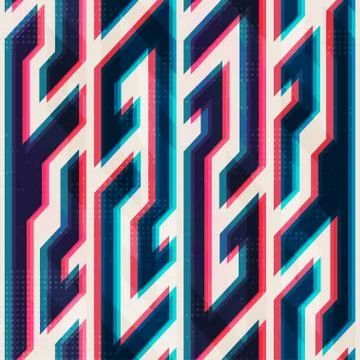 Illusion geometric seamless pattern Stock Illustration