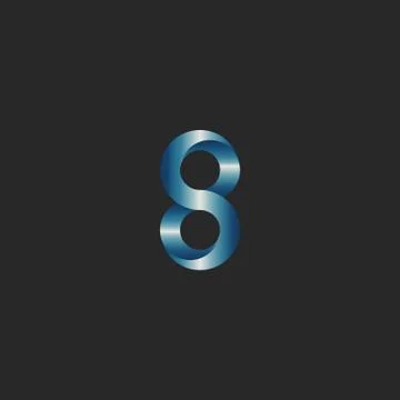 Illusion infinity or 8 logo, graphic tech design element, mystery number Stock Illustration