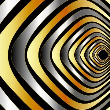 Illusion with metallic rings  Stock Illustration
