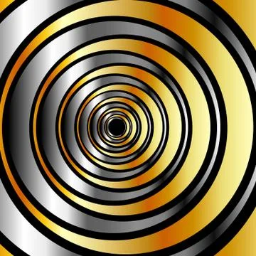 Illusion with metallic rings  Stock Illustration