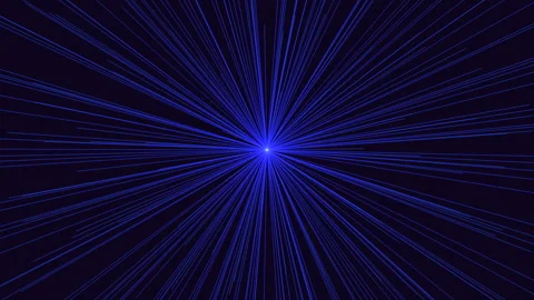 Illusion neon rays with neon lines on dark gradient Video stock 240295703