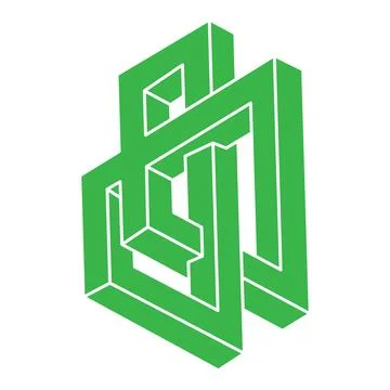 Illusion shape. 3d geometry object. Optical illusion figures. Sacred geometry Illustrazione stock