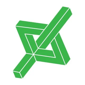 Illusion shape. 3d geometry. Optical illusion figure. Sacred geometry. Illustrazione stock