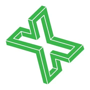 Illusion shape. 3d geometry. Optical illusion figures. Sacred geometry logo. Illustrazione stock