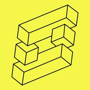 Illusion shape. 3d geometry. Optical illusion. Sacred geometry. Stock Illustration