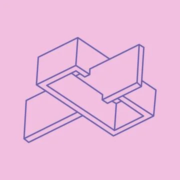 Illusion shape. 3d geometry pattern. Optical illusion figure. Stock Illustration