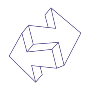 Illusion shapes. 3d geometry arrows. Optical illusion figures. Sacred geometry. Stock Illustration