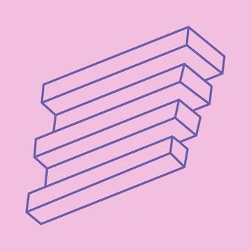 Illusion shapes. 3d geometry logo. Optical illusion figures. Sacred geometry. Illustrazione stock