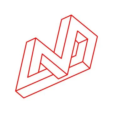 Illusion shapes. 3d geometry. Logo. Optical illusion figure. Sacred geometry Illustrazione stock