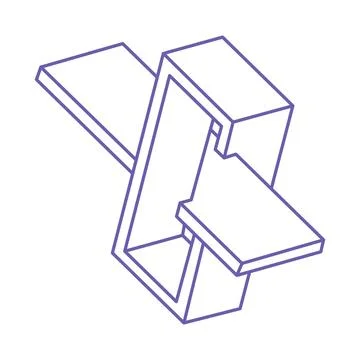 Illusion shapes. 3d geometry logo. Optical illusion figures. Sacred geometry. Illustrazione stock