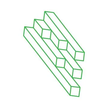 Illusion shapes. 3d geometry logo. Optical illusion figures. Sacred geometry Illustrazione stock