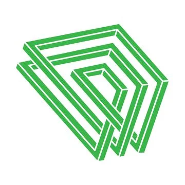 Illusion shapes. 3d geometry logo. Optical illusion figures. Sacred geometry Stock Illustration