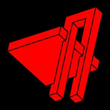 Illusion shapes. 3d geometry object. Optical illusion figure. Sacred geometry Illustrazione stock