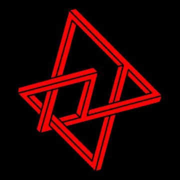 Illusion shapes. 3d geometry object. Optical illusion figure. Sacred geometry Illustrazione stock