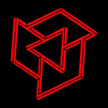 Illusion shapes. 3d geometry object. Optical illusion figures. Sacred geometry Illustrazione stock