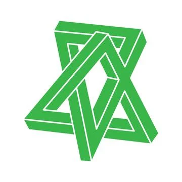 Illusion shapes. 3d geometry object. Optical illusion figures. Sacred geometry Illustrazione stock