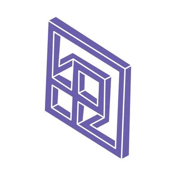 Illusion shapes. 3d geometry objects. Optical illusion figures. Sacred geometry Illustrazione stock