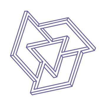 Illusion shapes. 3d geometry objects. Logo. Optical illusion figure. Sacred Stock Illustration