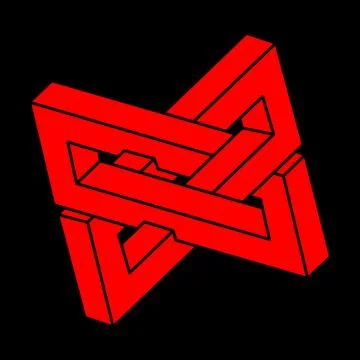 Illusion shapes. 3d geometry objects. Logo. Optical illusion figures. Sacred 스톡 일러스트