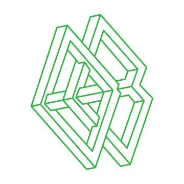 Illusion shapes. 3d geometry objects. Optical illusion figures. Sacred geometry Illustrazione stock