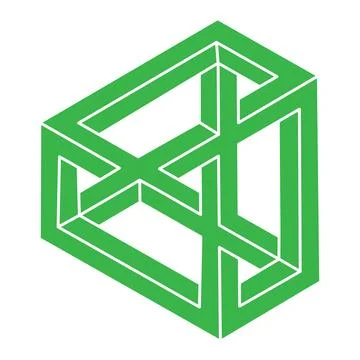 Illusion shapes. 3d geometry objects. Logo. Optical illusion figures. Sacred Stockillustratie
