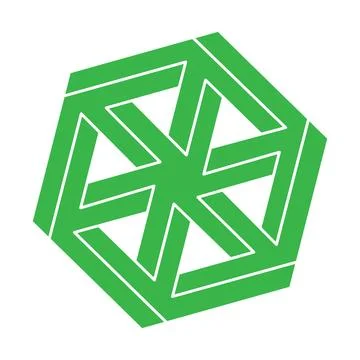 Illusion shapes. 3d geometry objects. Logo. Optical illusion figures. Sacred Illustrazione stock