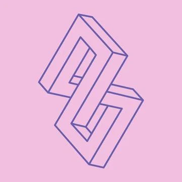 Illusion shapes. 3d geometry. Optical illusion figure. Sacred geometry. Logo. Stock Illustration