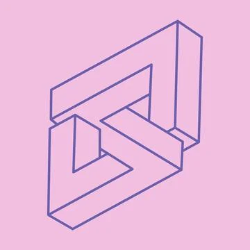 Illusion shapes. 3d geometry. Optical illusion figures. Sacred geometry objects. Stock Illustration