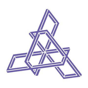 Illusion shapes. 3d geometry. Optical illusion figure. Sacred geometry. Logo. Stock Illustration