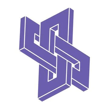 Illusion shapes. 3d geometry. Optical illusion figure. Sacred geometry. Logo. Stock-Illustration