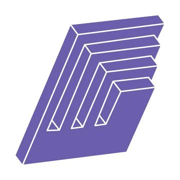 Illusion shapes. 3d geometry. Optical illusion figure. Sacred geometry. Logo. Illustrazione stock