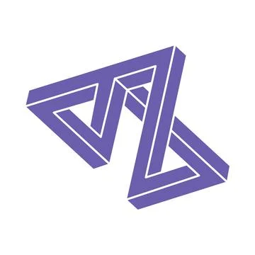 Illusion shapes. 3d geometry. Optical illusion figure. Sacred geometry. Logo. Illustrazione stock
