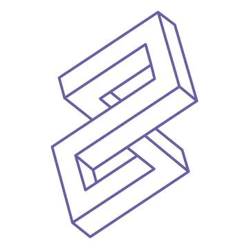 Illusion shapes. 3d geometry. Optical illusion figures. Sacred geometry. Stock Illustration