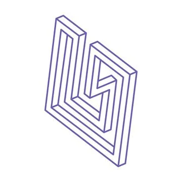Illusion shapes. 3d geometry. Optical illusion figures. Sacred geometry. Logo. Stock Illustration