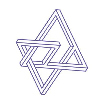Illusion shapes. 3d geometry. Optical illusion figure. Sacred geometry. Logo. Stock Illustration