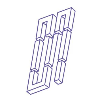 Illusion shapes. 3d geometry. Optical illusion figures. Sacred geometry logo. Illustrazione stock