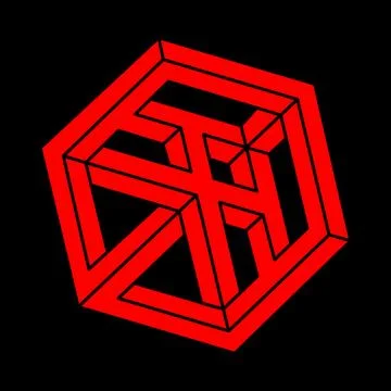 Illusion shapes. 3d geometry. Optical illusion figures. Sacred geometry modern Illustrazione stock