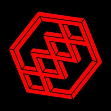 Illusion shapes. 3d geometry. Optical illusion figures. Sacred geometry. Modern Illustrazione stock
