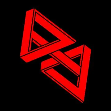 Illusion shapes. 3d geometry. Optical illusion figure. Sacred geometry logo. Ilustración de archivo