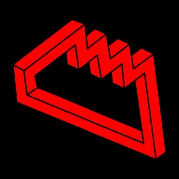 Illusion shapes. 3d geometry. Optical illusion figure. Sacred geometry logo. 스톡 일러스트