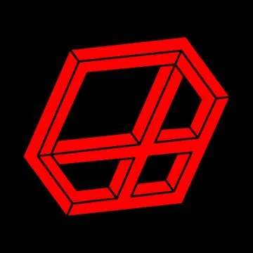 Illusion shapes. 3d geometry. Optical illusion figure. Sacred geometry. Stock Illustration