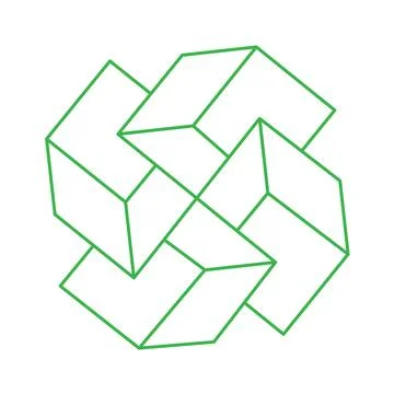 Illusion shapes. 3d geometry. Optical illusion figures. Sacred geometry objects Stockillustratie