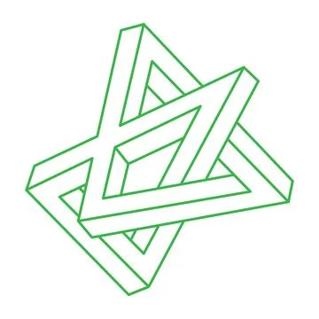 Illusion shapes. 3d geometry. Optical illusion figures. Sacred geometry objects Stock Illustration