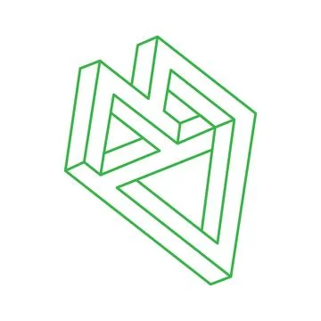 Illusion shapes. 3d geometry. Optical illusion figures. Sacred geometry logo. Illustrazione stock